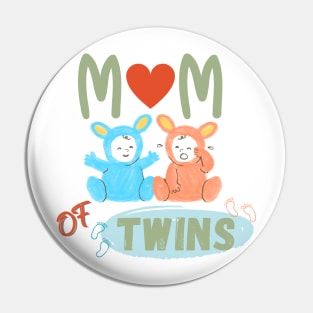 Mom of Twins Pin