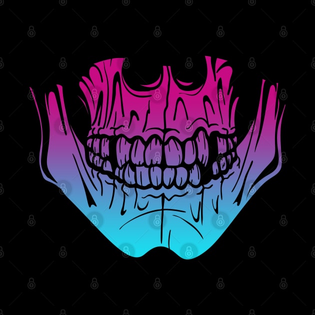 Skeleton Teeth and Jaw Vaporwave by aaallsmiles