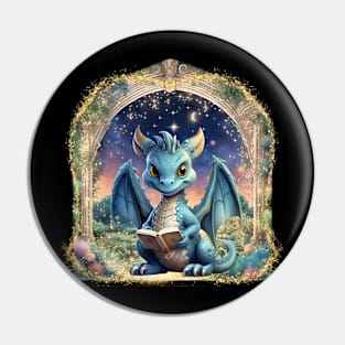 Baby Dragon with Book Pin