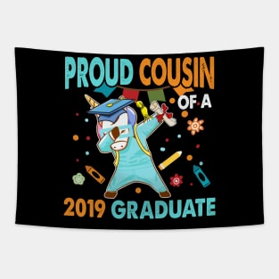 Proud Cousin of a 2019 Graduate Shirt Dabbing Unicorn Tapestry