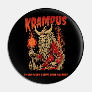 Krampus Knows When You've Been Naughty Pin