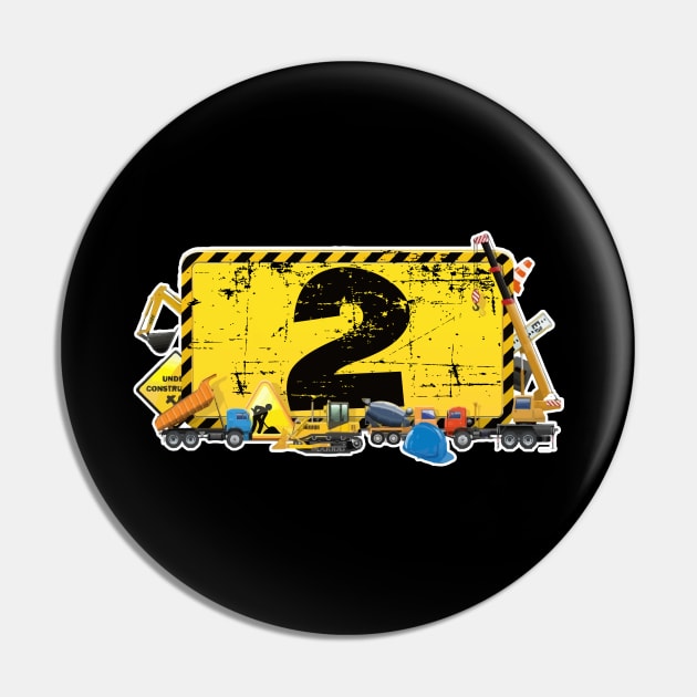 construction site excavator crane truck I 2 years boy birthday Pin by 2blackcherries