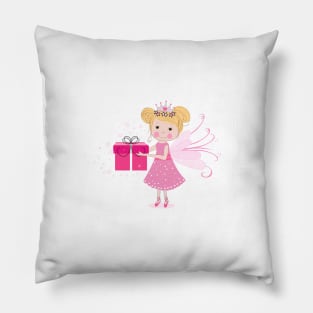 Cute fairy tale holding gift box valentine day Pillow