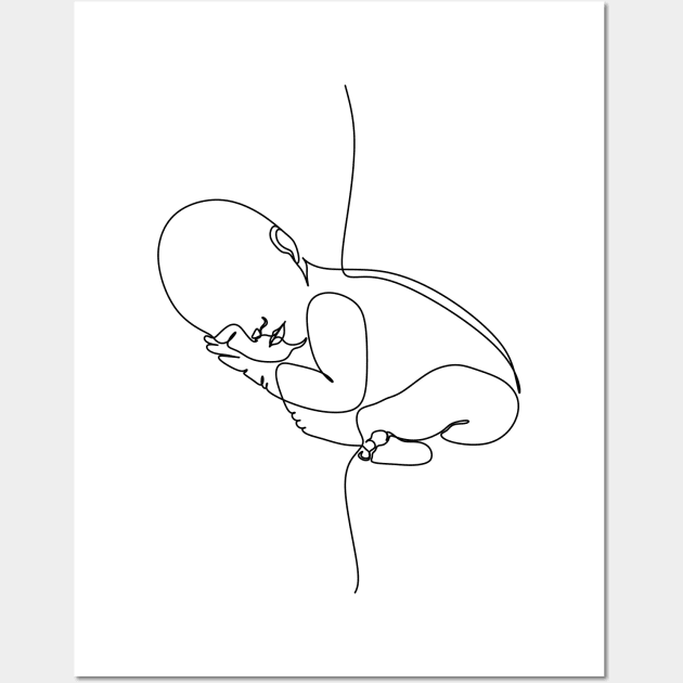 Premium Vector | Linear baby illustration vector new born baby line art  isolated on white