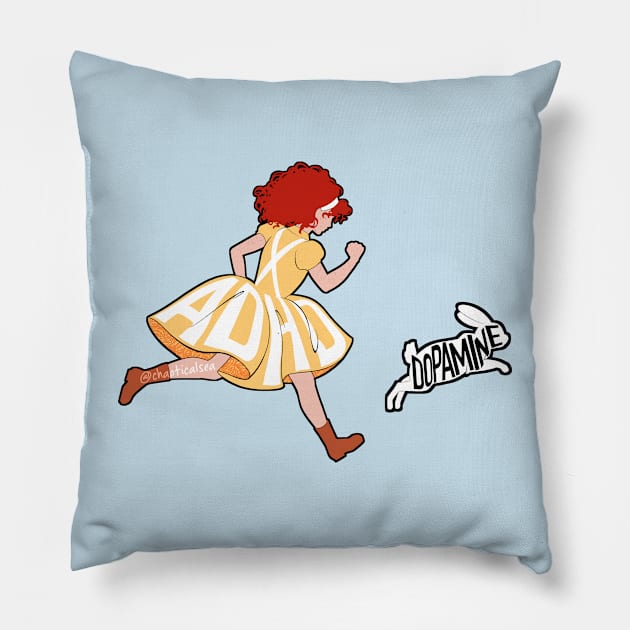 ADHD in Wonderland - Ailis Pillow by chaoticalsea