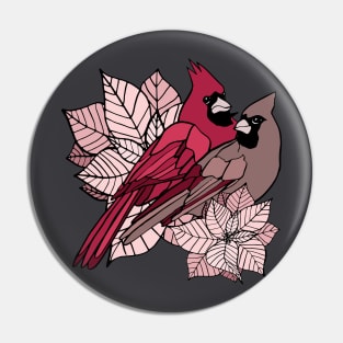 Cardinal Lovebirds Pin