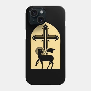 Lamb of God and crucifixion cross. Phone Case