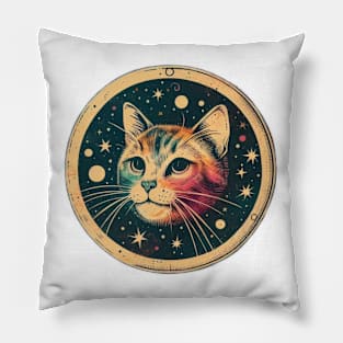 retro universe cat Pillow