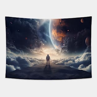 Astronaut Sci Fi Futuristic, Outer Space Universe Ethereal Magical Tapestry