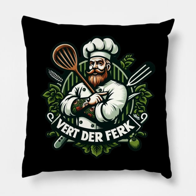 Vert Der Ferk Chef with Tattoos Pillow by  El-Aal