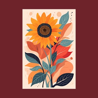 Sunflower Illustration T-Shirt