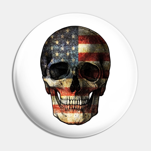 USA Skull Pin by valentinahramov