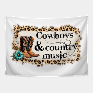 Cowboys and country music Retro Country Music Heartbeat Western Cowboy Cowgirl Gift Tapestry