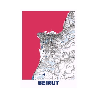 Beirut - Lebanon MilkTea City Map T-Shirt