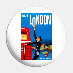 Visit London Travel and Tourism Poster Pin