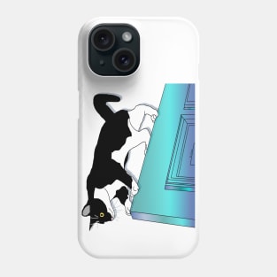 CUTE Tuxedo Cat The door walker  Copyright TeAnne Phone Case