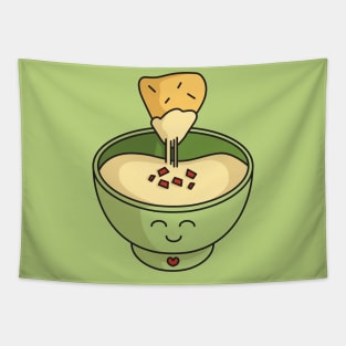 Kawaii Queso Bowl with Chip Tapestry