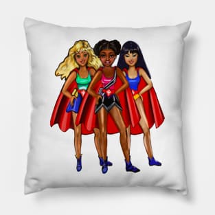 Girl power anime female superheroes  - diverse group of super hero girls Pillow