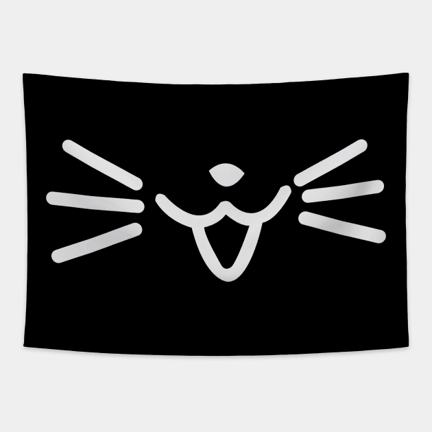 Cute Cheeky Anime Cat With Whiskers Mask Tapestry by StreetDesigns