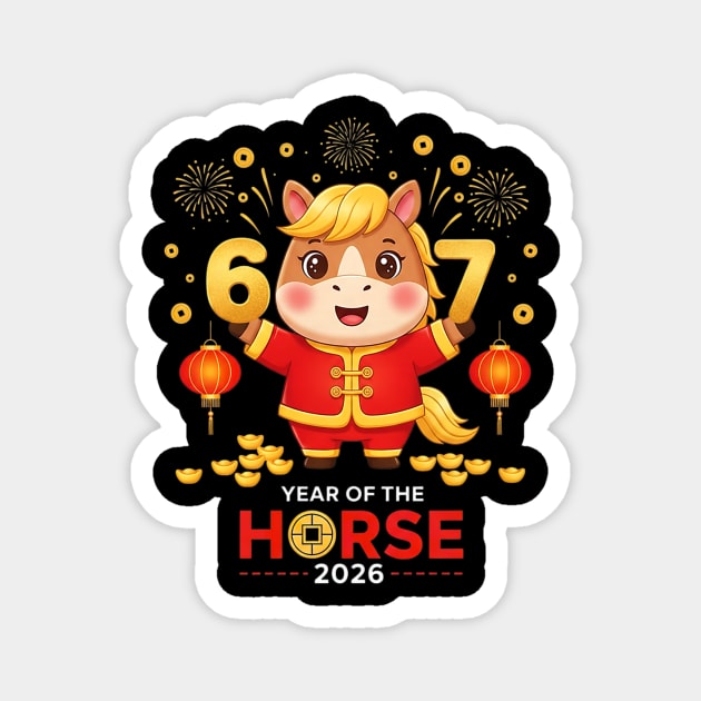 67 Meme Funny Chinese New Year 2026 Year Of The Horse Magnet by yangho