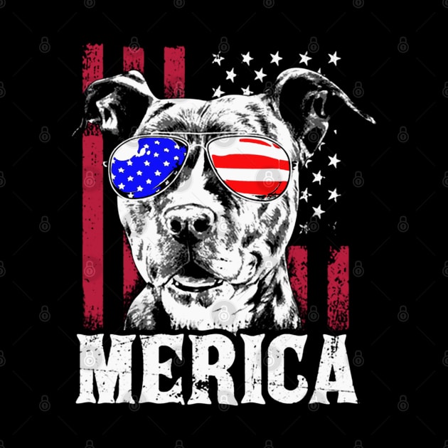 Pitbull Merica Glasses American Flag by QUYNH SOCIU