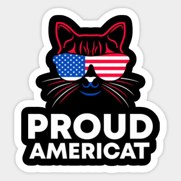 4th Of July Cat Us American Flag I July Fourth Cat Sticker Teepublic Au