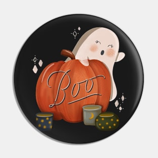 Boo cute ghost pumpkin Pin