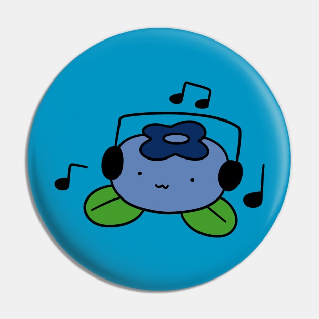 Bluberry with Headphones Pin by saradaboru