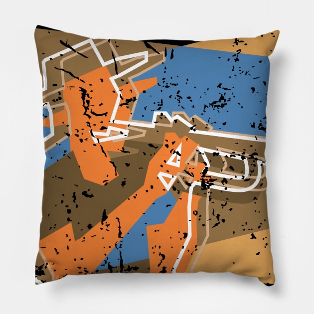 Modern musician trumpet player Pillow by jazzworldquest