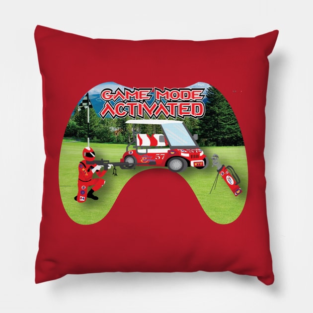 Game Mode Activated red Pillow by Sublime Expressions