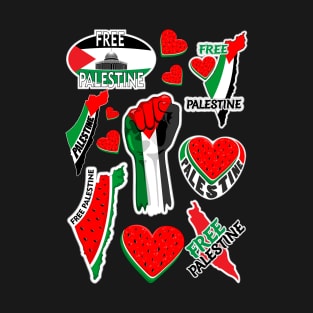 Palestine Symbols Pattern T-Shirt