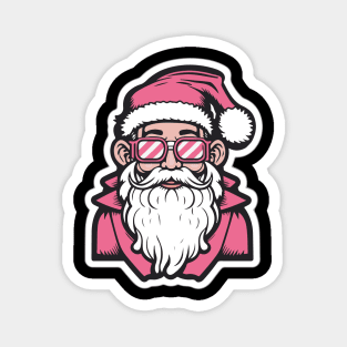 Retro Vintage Pink Santa Claus Magnet