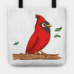 Cardinal Bird Hand Drawn Tote