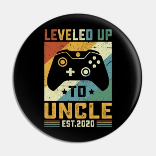 Vintage Leveled Up To Uncle Est.2020 Pin