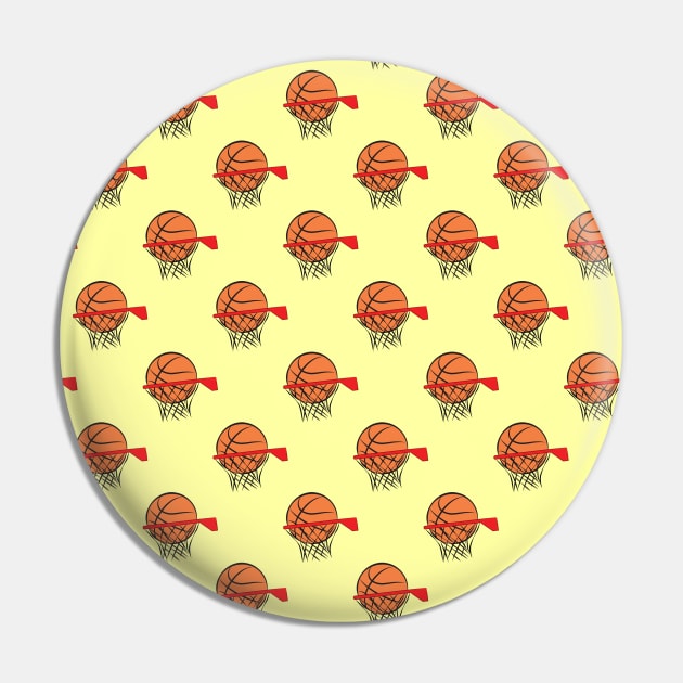 Basketball - Ball and Hoop Pattern Pin by DesignWood-Sport