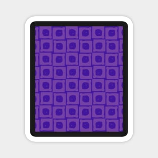 Square Boxes in a Fun Dark Purple and Light Purple Pattern Magnet