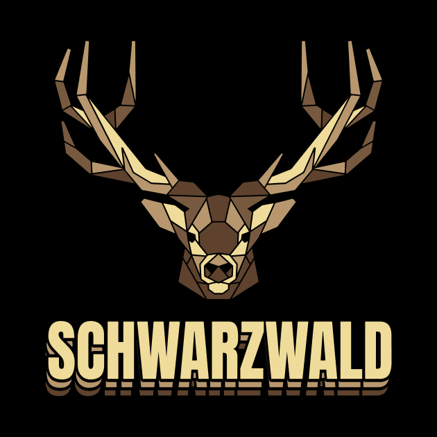 Schwarzwald Hirsch Geweih Low Polygon Schwaben by Foxxy Merch