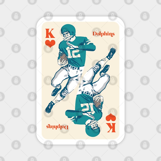 Miami Dolphins King of Hearts Magnet by Rad Love