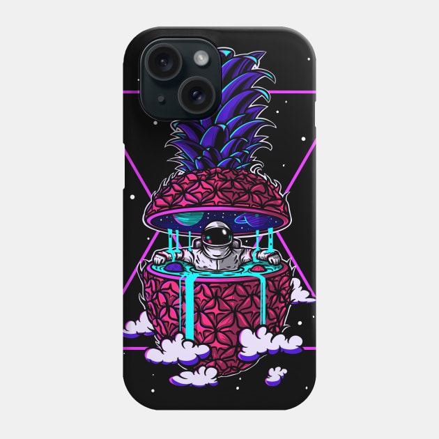 Juicy Intergalactic Pineapple Astronaut Chillin Phone Case by teeleoshirts