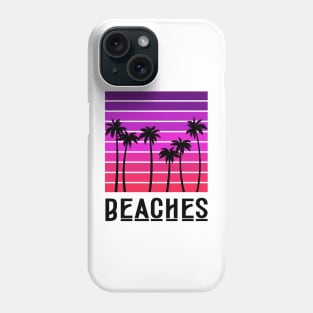 minimalistic purple summer palm tree beach Phone Case