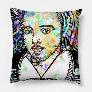 CHRISTOPHER MARLOWE watercolor and ink portrait Pillow