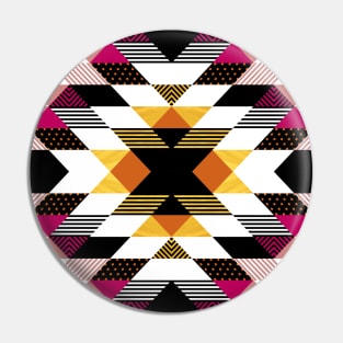 Gold And Magenta Tribal Pattern Pin