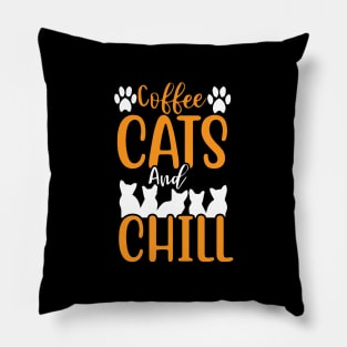 Coffee Cats Chill Design For Cat Lovers Pillow