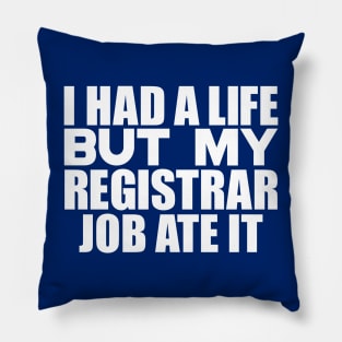 I had a life, but my registrar job ate it Pillow