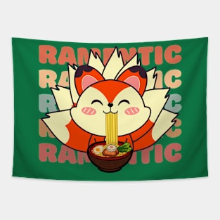 Cute Fox Eating Ramen Tapestry