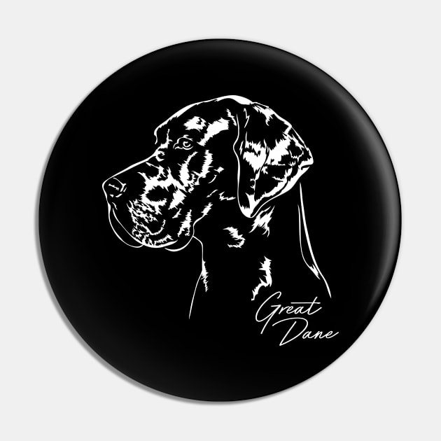 Proud Great Dane dog portrait Pin by wilsigns