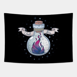 Bisexual Fire Occult Bottle LGBT Bi Pride Flag Tapestry