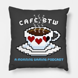 Cafe, BTW pixel art red hearts coffee mug Pillow