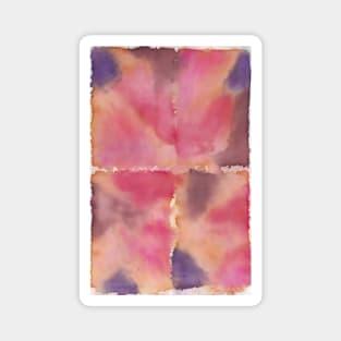 Pink, Orange, Purple Rectangles - Abstract Watercolor Painting Magnet