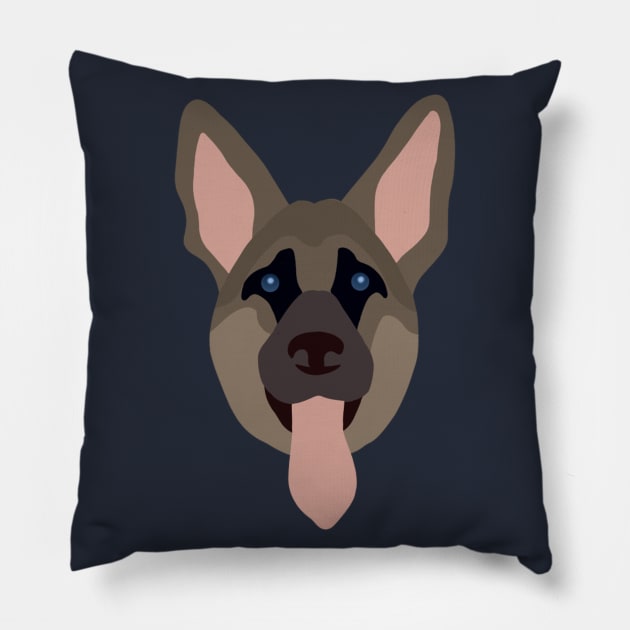 German shepherd vector Pillow by ballooonfish